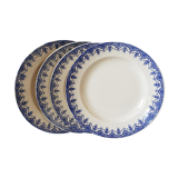 Boch La Louvière set of 4 blue plates Model Clara