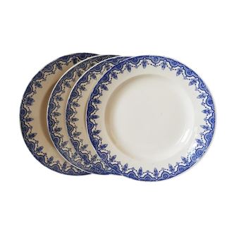 Boch La Louvière set of 4 blue plates Model Clara