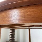 Scandinavian round teak table with extension