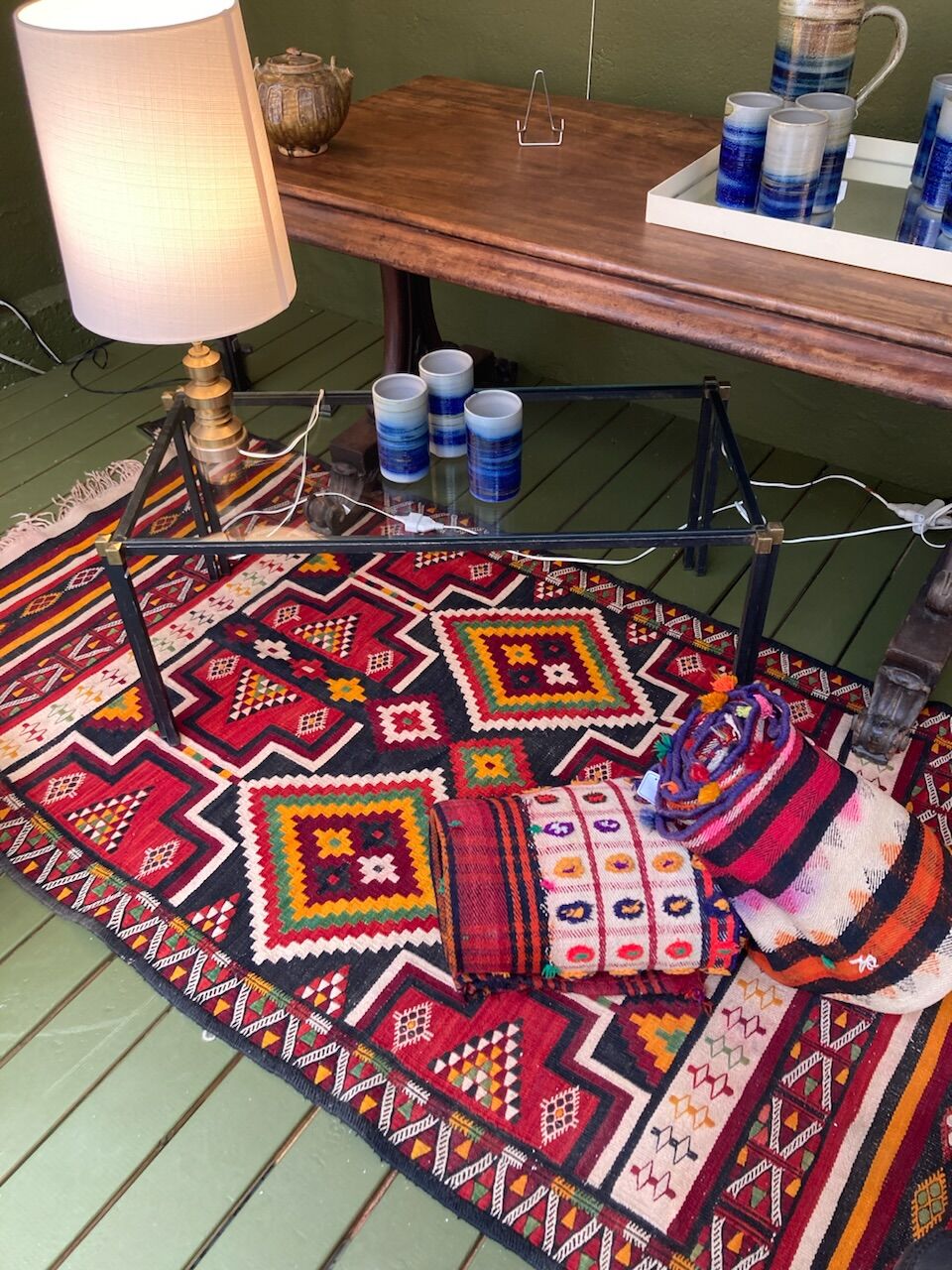 Metal and glass coffee table 1970