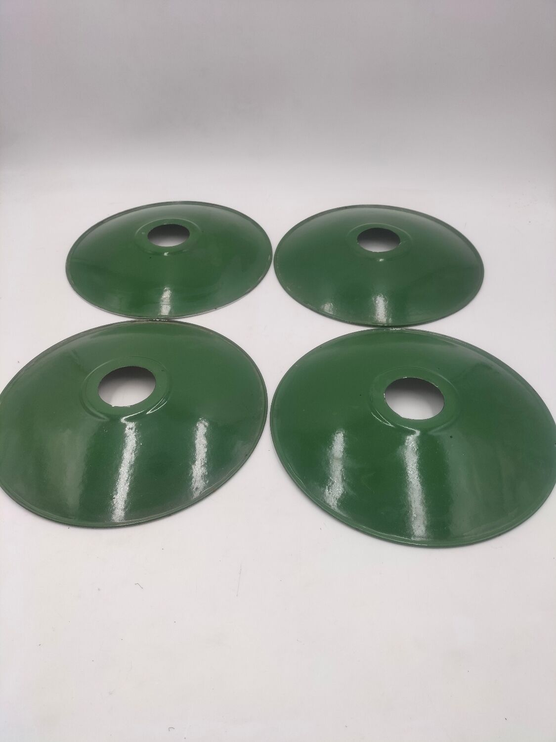 4 enameled sheet metal lampshades