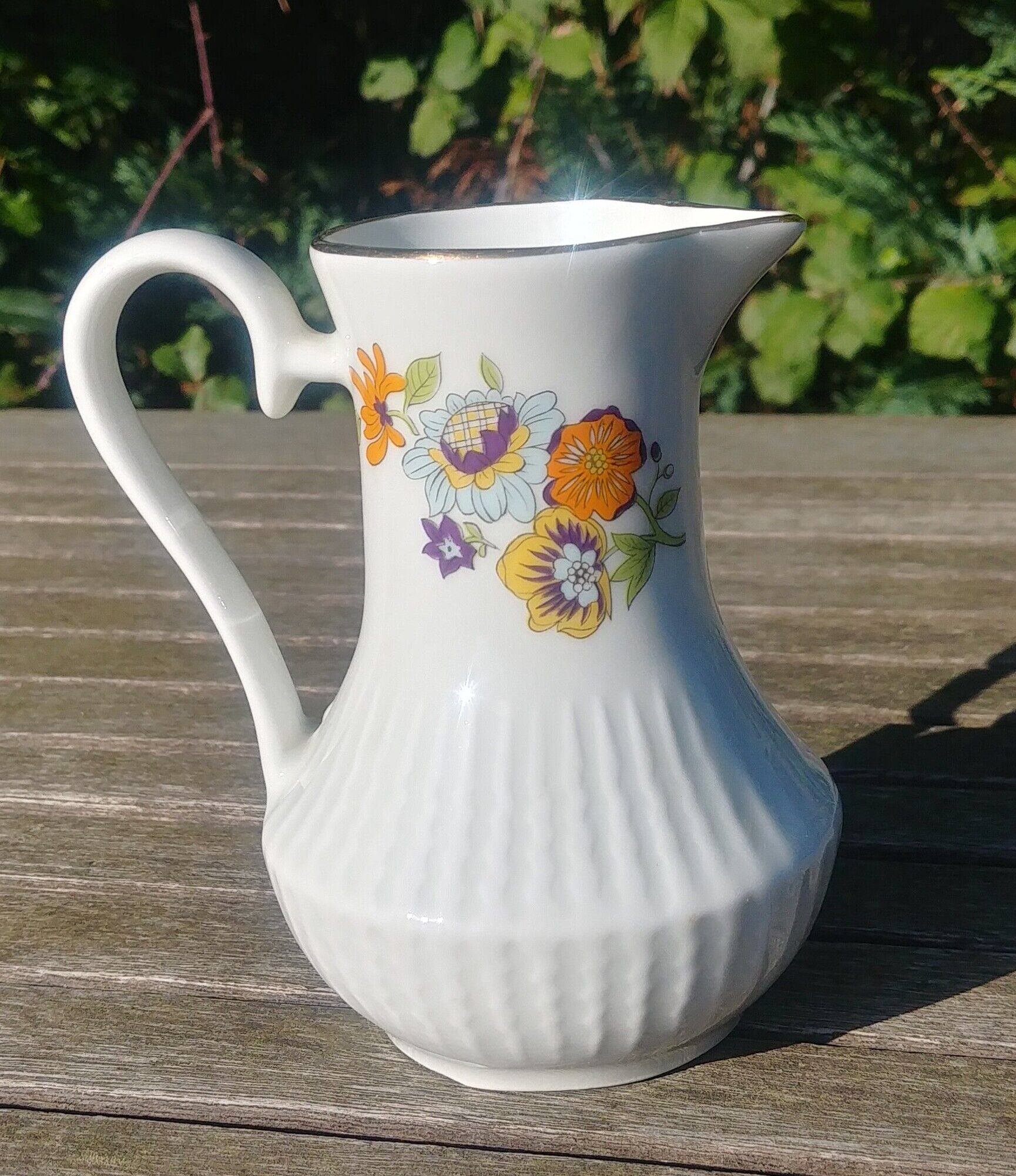 Porcelain milk jug fd Chauvigny vintage decoration flowers of thoughts