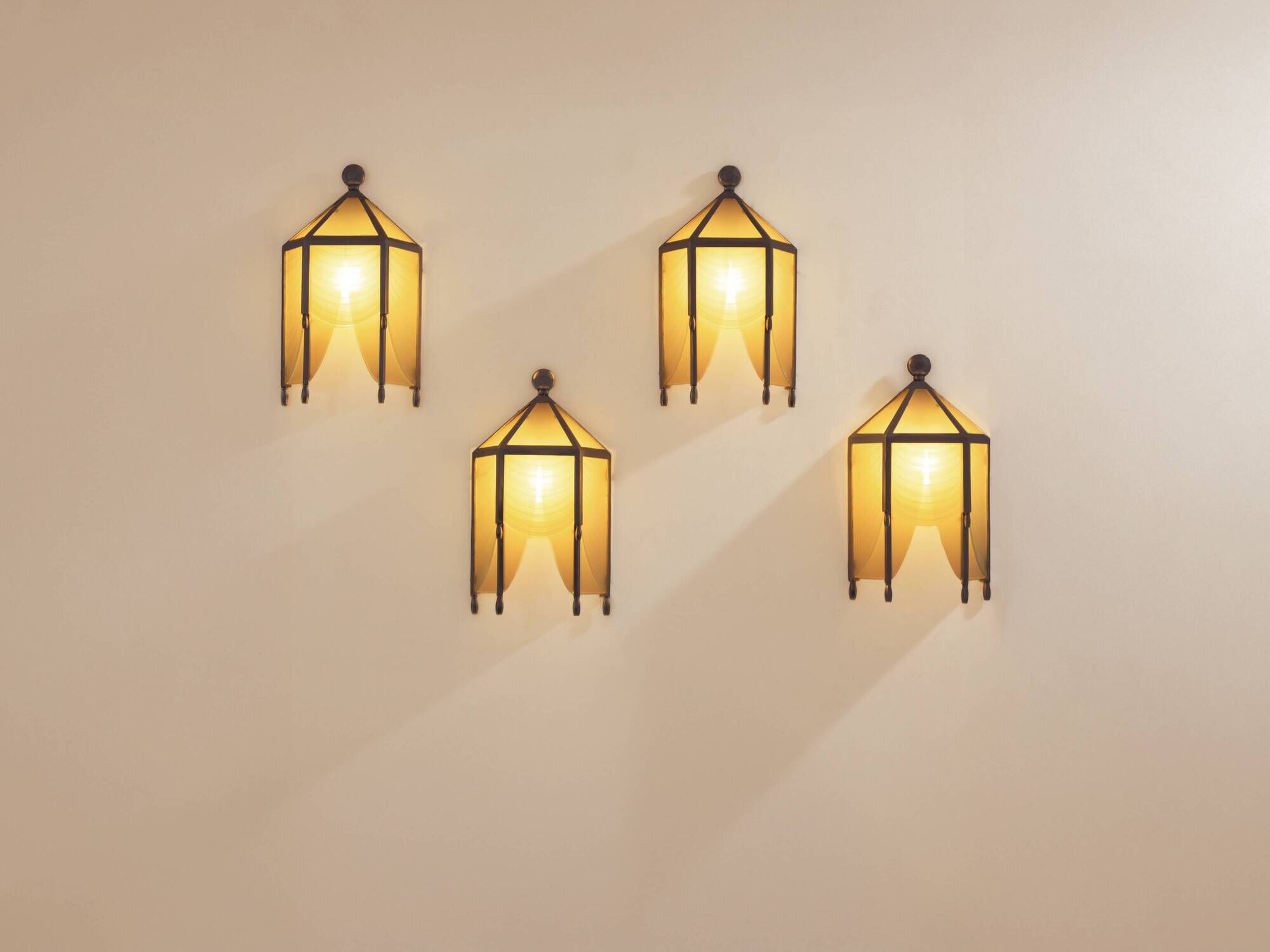 Set of 4 Jean Perzel wall lights in cut glass from Saint Gobain circa 1930