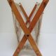 Magazine holder macramé cotton and vintage wood 70s