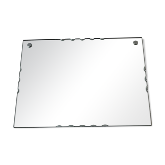 Thick engraved bevelled mirror 39cm X 30cm