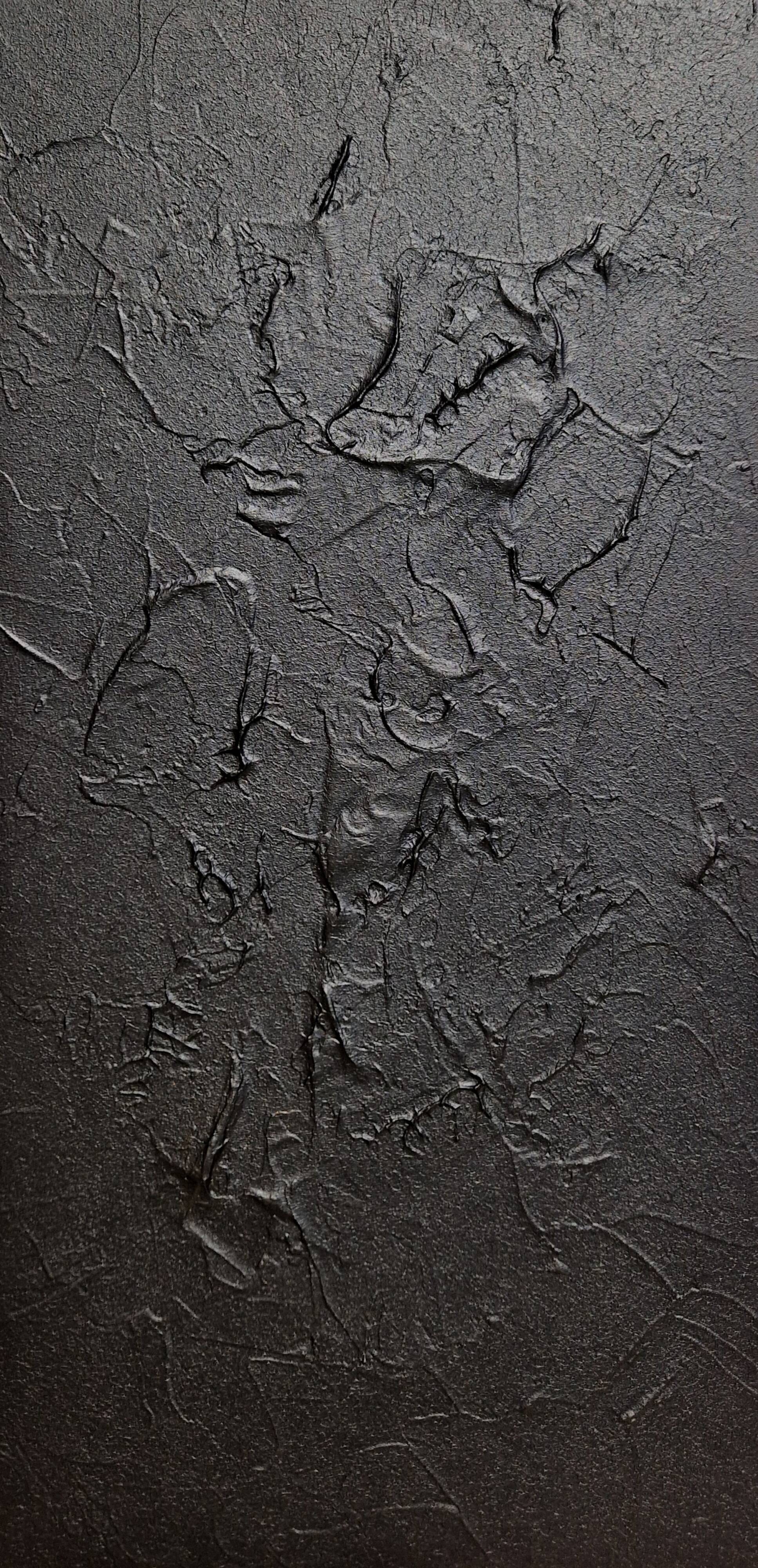 Minimalist monochrome abstract painting black