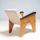 Vintage A-frame wooden armchairs, Czech design, 1950s, set of 3
