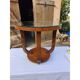 Art Deco walnut table with a mirror top.