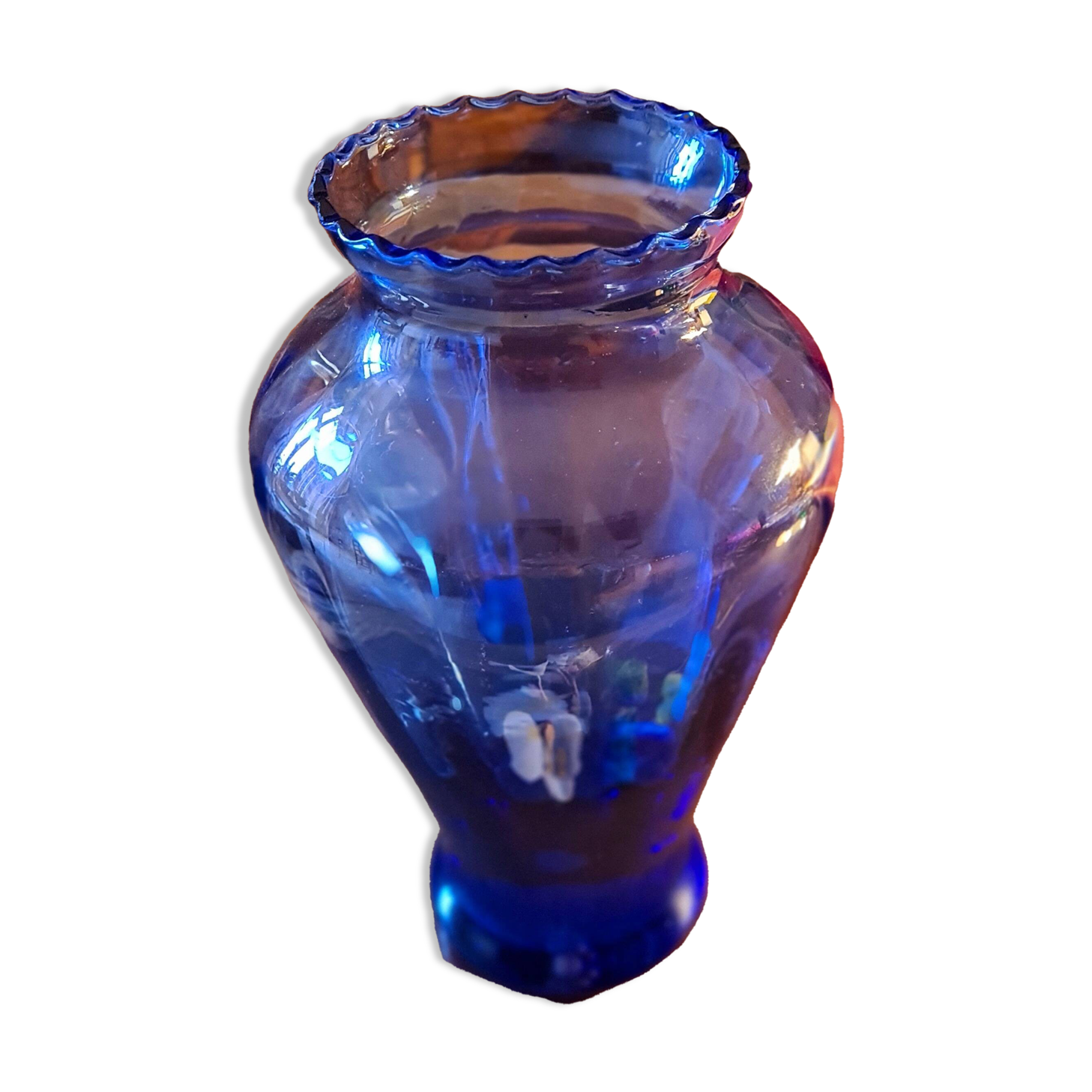 Large blue vase