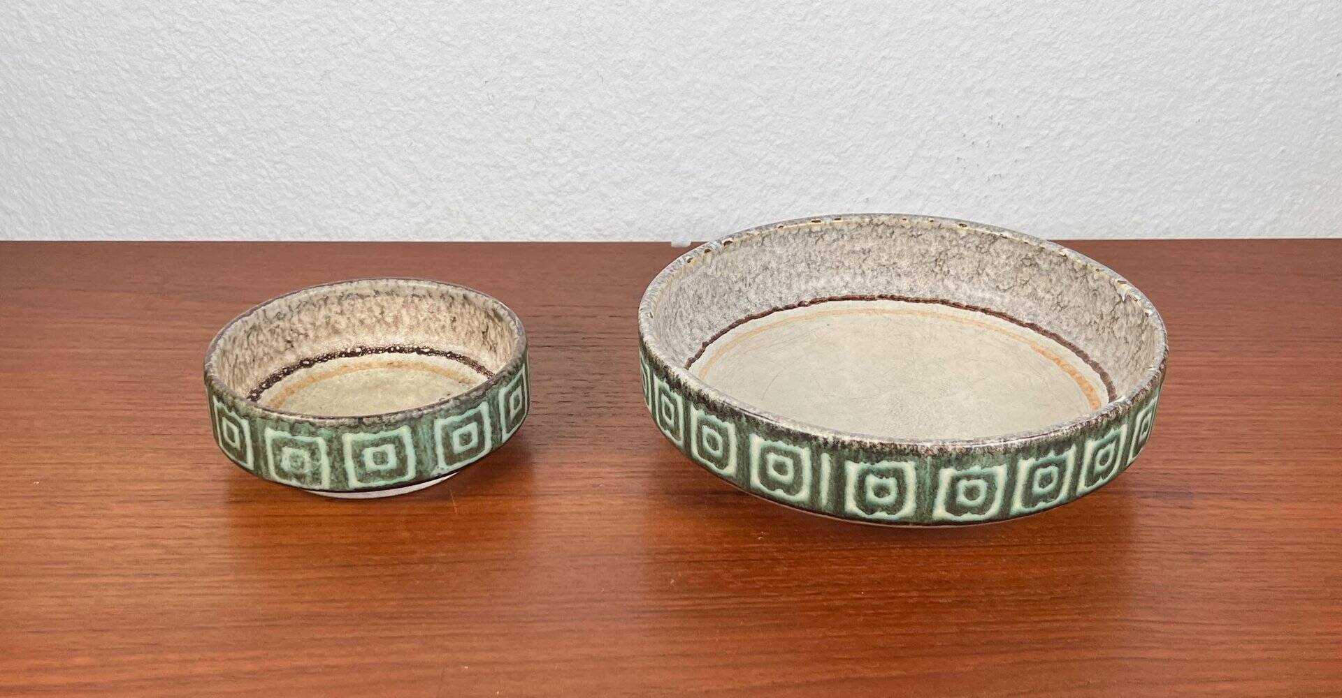 Set of 2 WGP ceramic bowls from West Germany, mid-century style, 1960s.