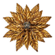 Hans Kögl Hollywood Regency Florentine Wall Light Ceiling Fixture in Gold Metal
