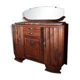 Old low art deco style sideboard, with marble and mirror