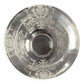 Acid etched crystal vase