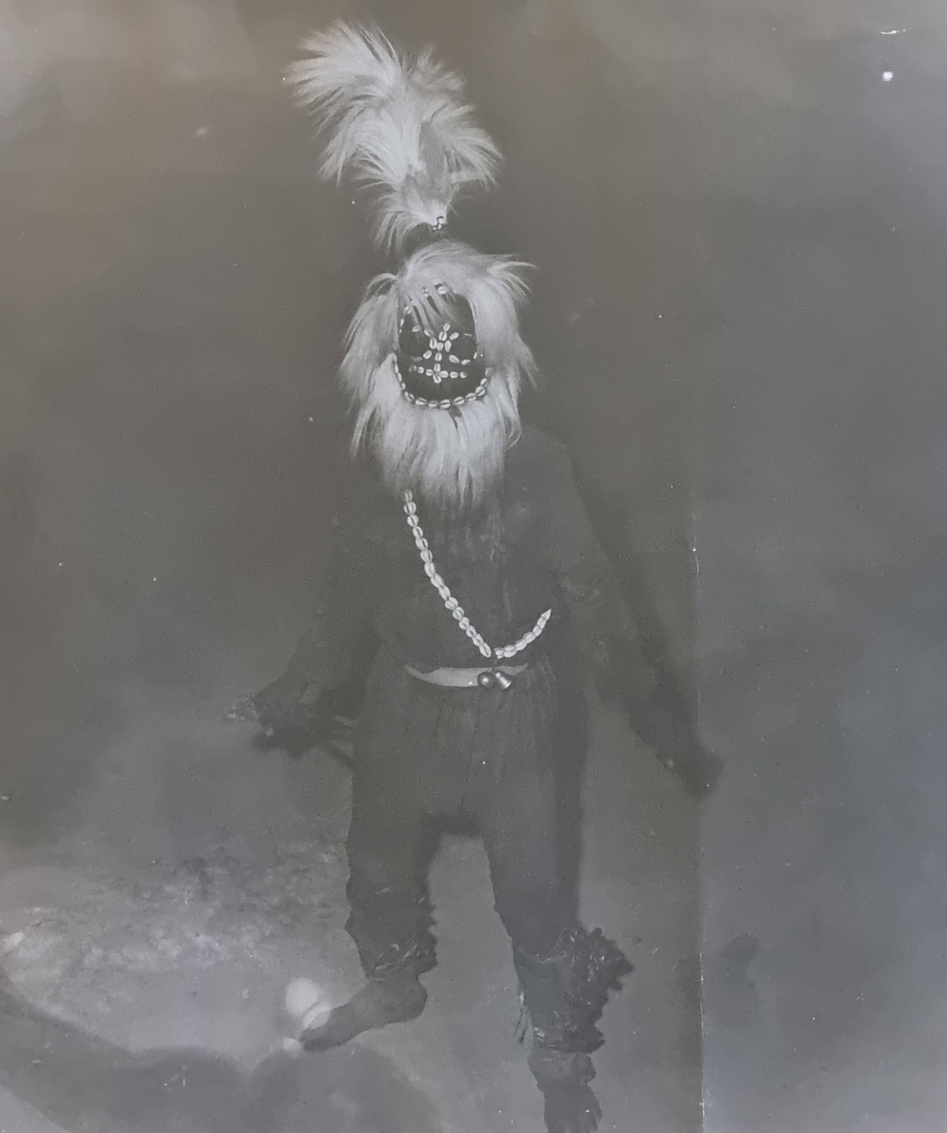 Vintage ethnographic photograph of a West African ritual 43 x 43 cm