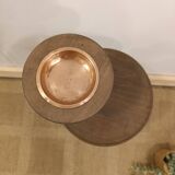 Refurbished Vintage Twisted Side Table - Terracotta, Walnut & Copper