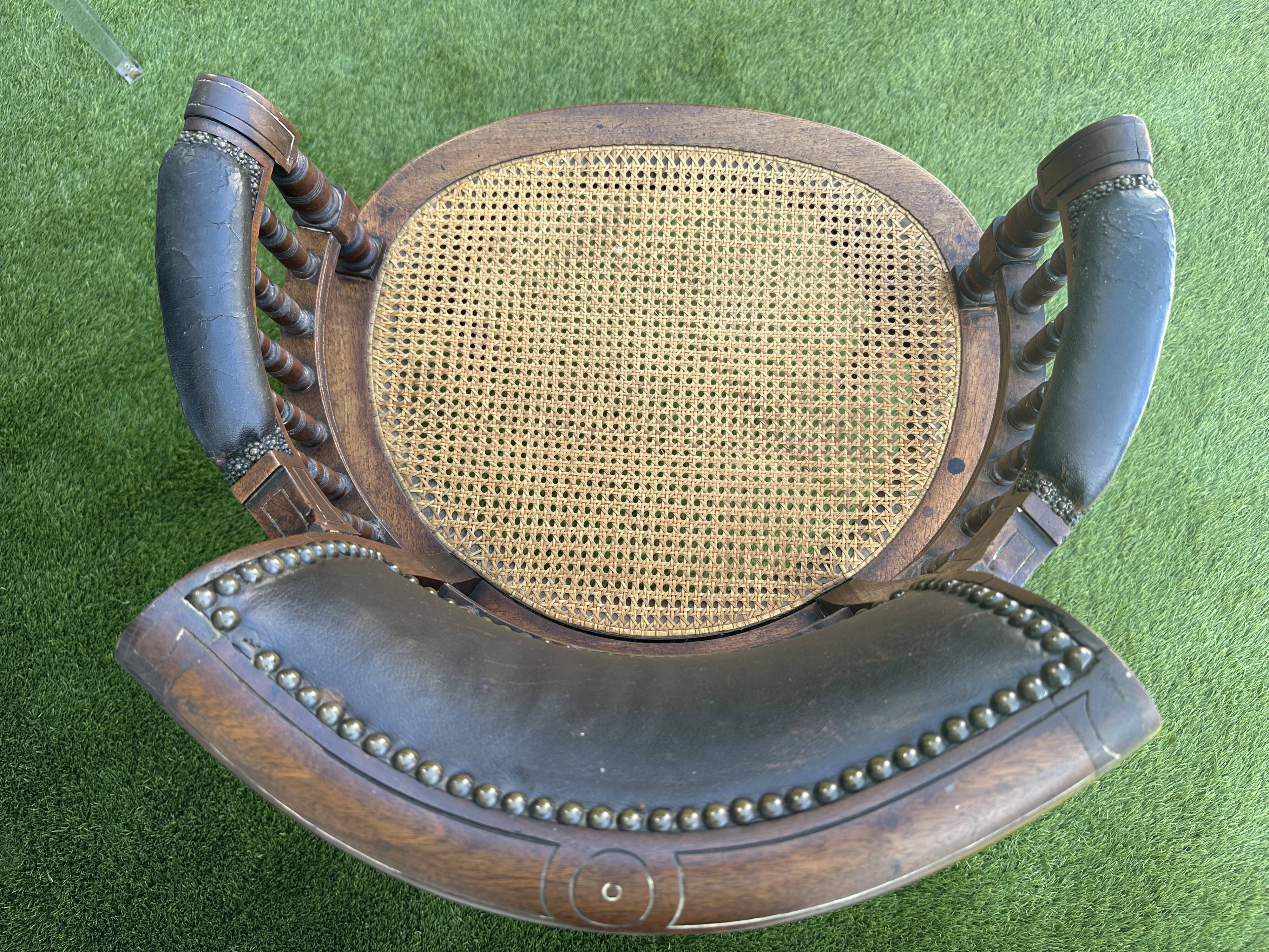 Napoleon III office chair in solid wood