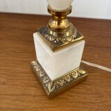 Vintage bedside lamp with marble base and gold metal