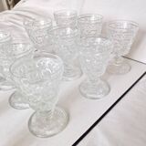 12 Charles X arabesque style violet glasses on foot