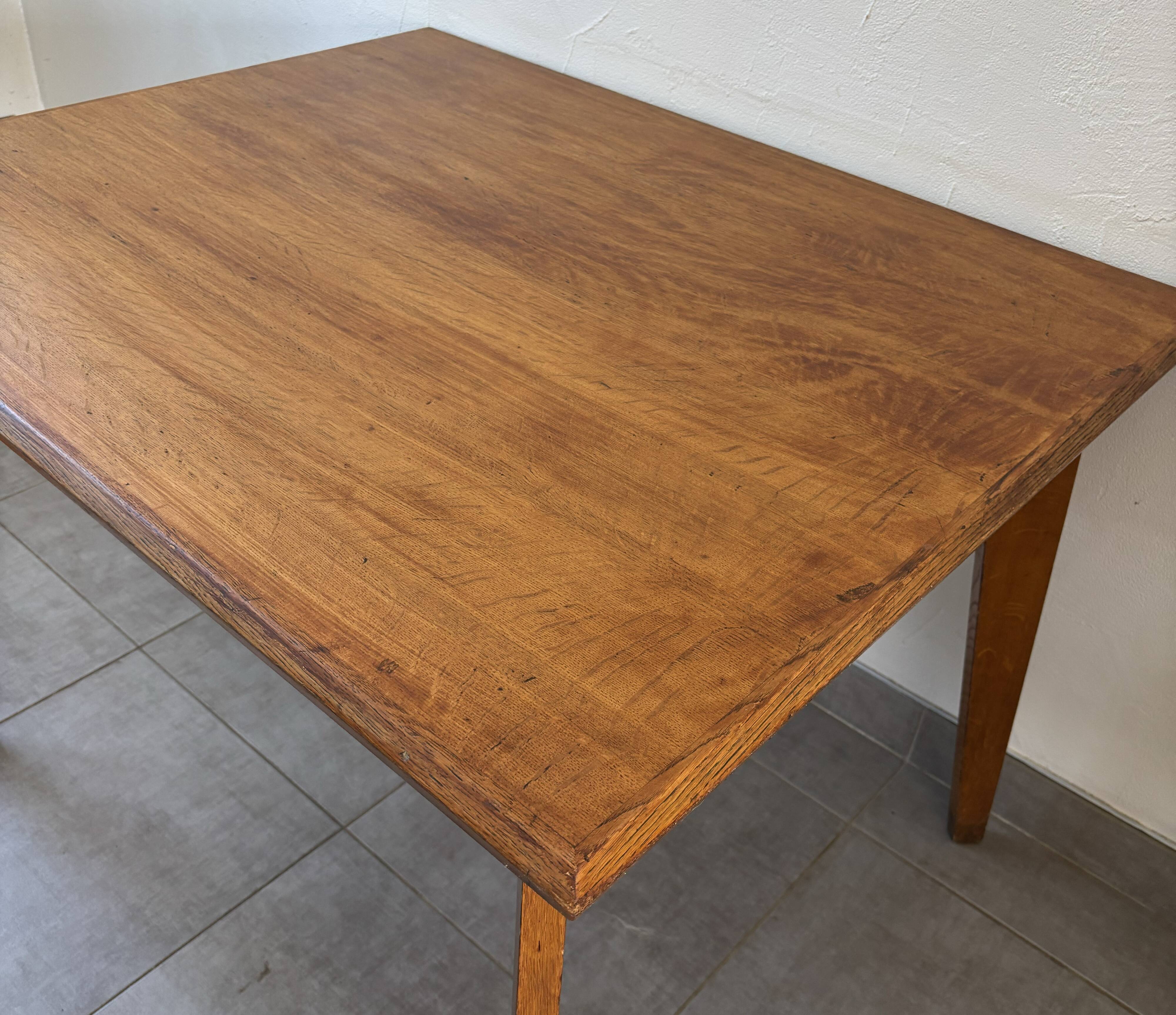 Vintage oak table from the 1950s.