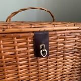 Small vintage wicker chest with clasp