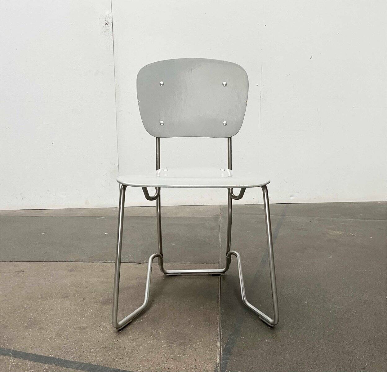 Stackable folding chair in space age style from the mid-century by Armin Wirth for Aluflex, 1960s, set of 3.