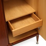 Teak wardrobe with 5 doors, hanging rail and shelves