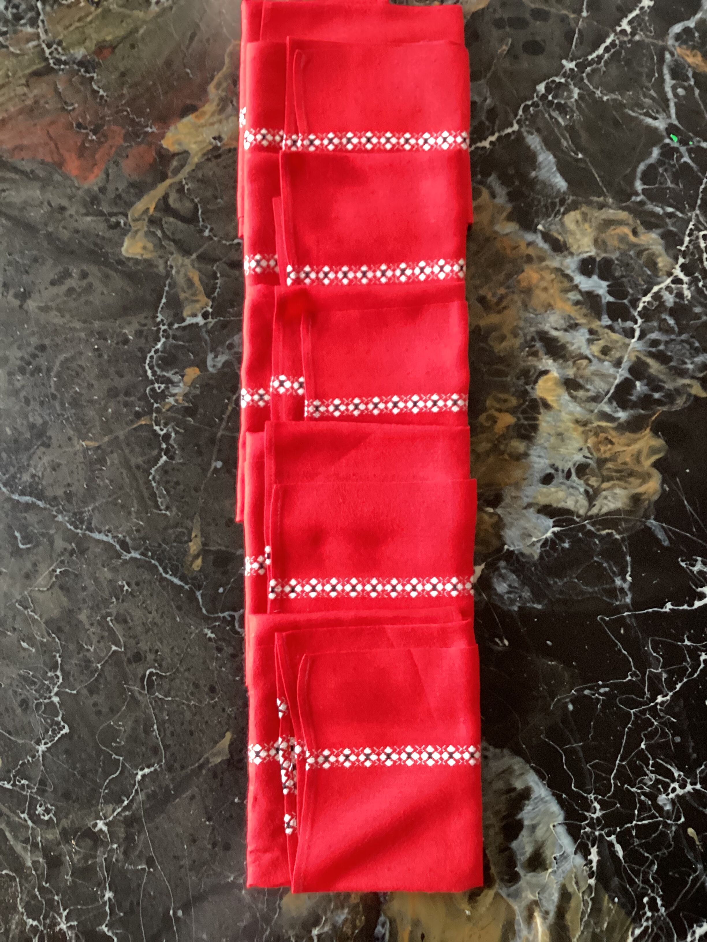 Set of six napkins in cotton / linen vintage dimension: height -52cm- width -48cm-