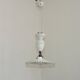French Counter Balance Ceiling Light White Porcelain & Opaline Glass Shade