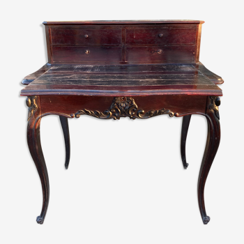 Bureau bonheur du jour Louis XV acajou 19eme