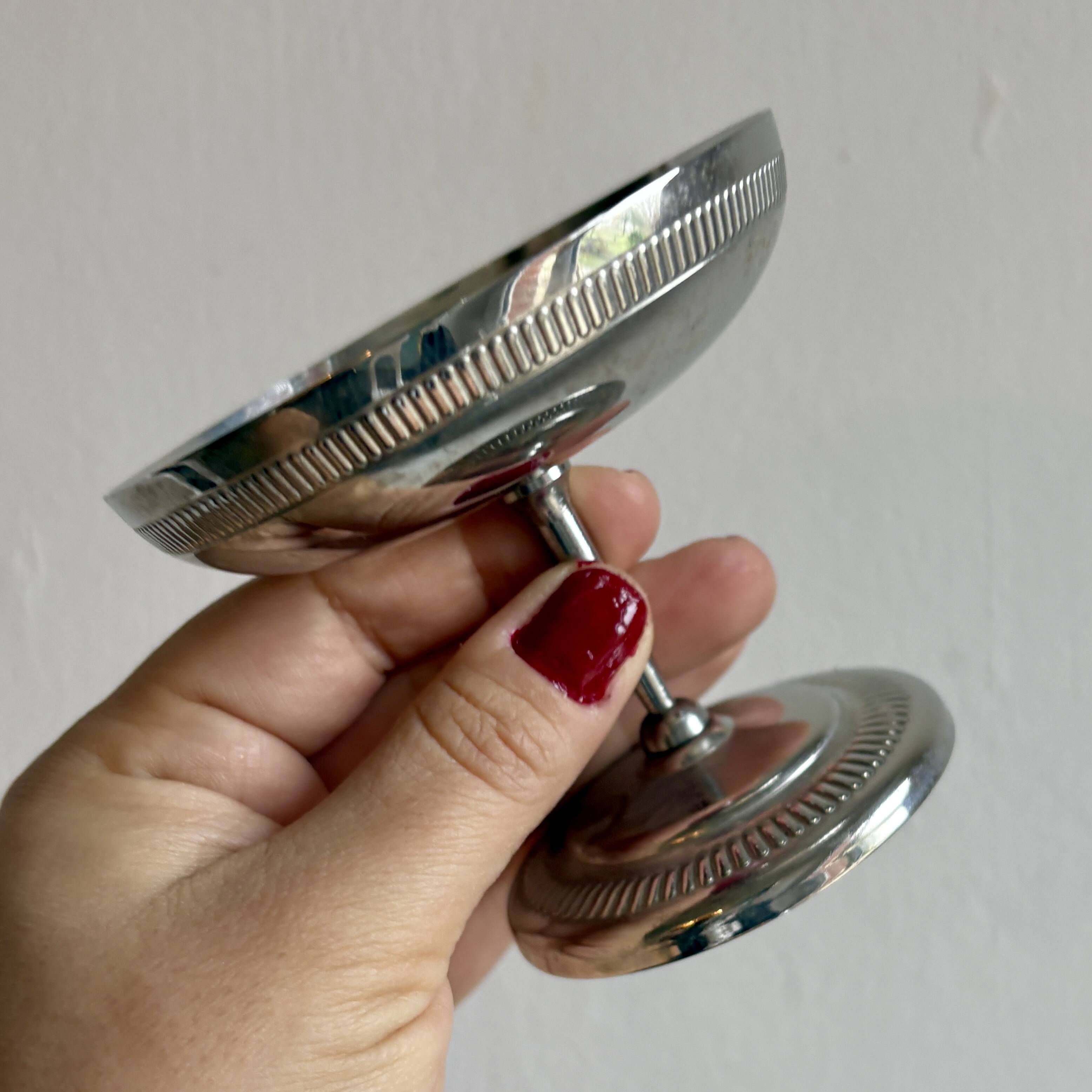 Lot de 6 coupes à dessert vintage en inox