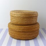 Set of 2 raffia baskets