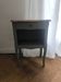 Louis XV bedside table revamped in solid oak and sage green/grey green.