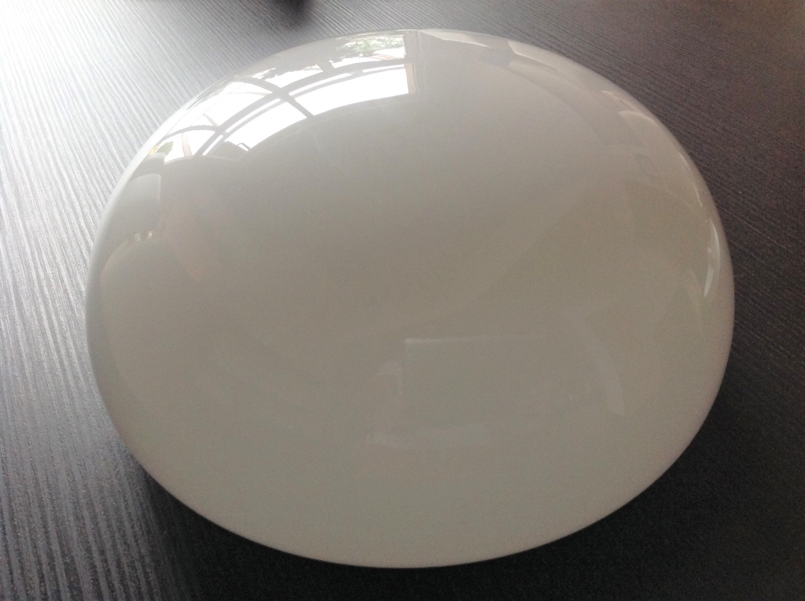 Half moon ceiling light in white opaline vintage 60s-70s