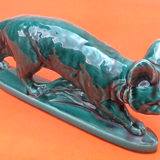 Art deco zoomorphic sculpture glazed ceramics n° 928 fox
