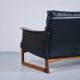 Scandinavian 3-seater sofa in leather and rosewood from the 60s