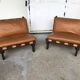 Pair Of Scandinavian Armchairs By Carl Straub Leather Circa1960