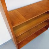 Large vintage oak wood bookcase shelf from the 50s 60s