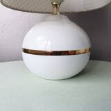 Vintage ceramic table lamp with 1980 fabric lampshade