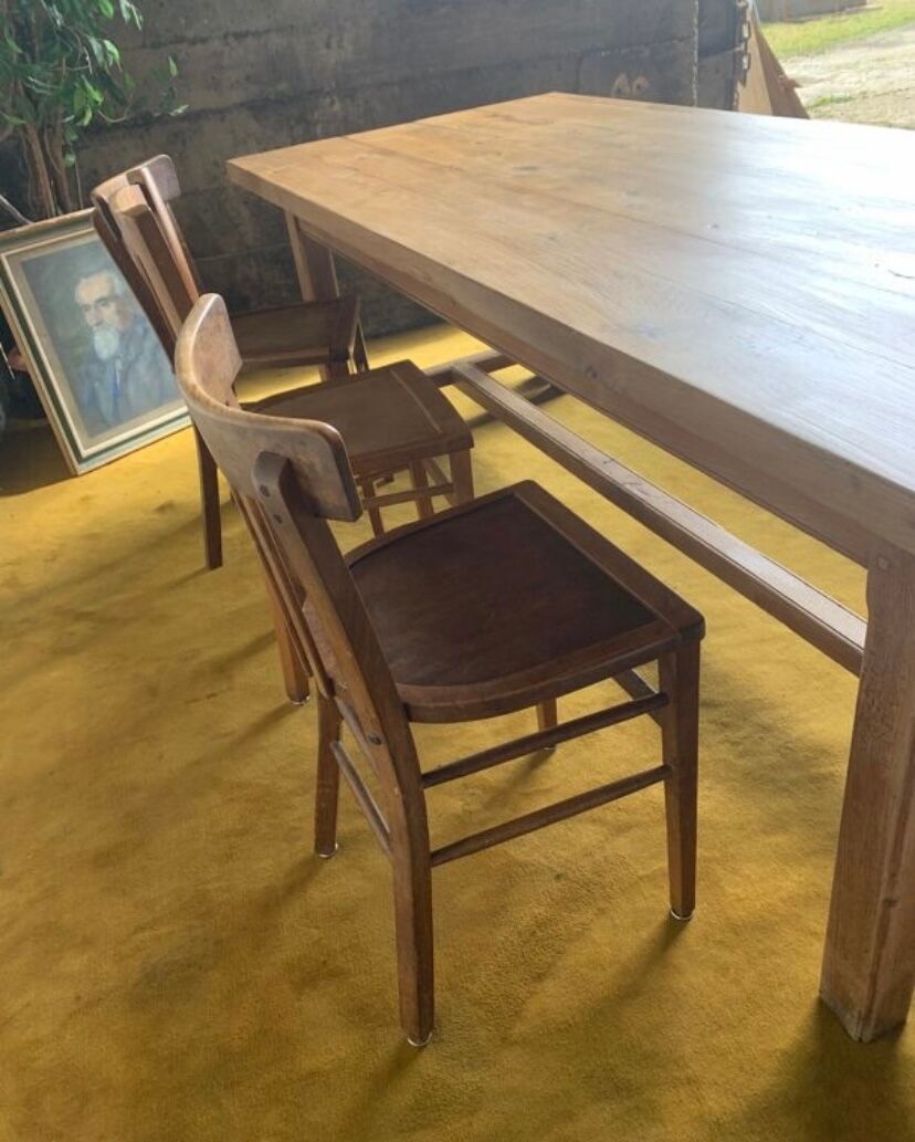 Table de ferme bois brut