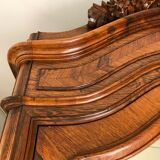 Bonnetière antique wardrobe with beveled ice interior elm magnifying glass style rocaille louis xv