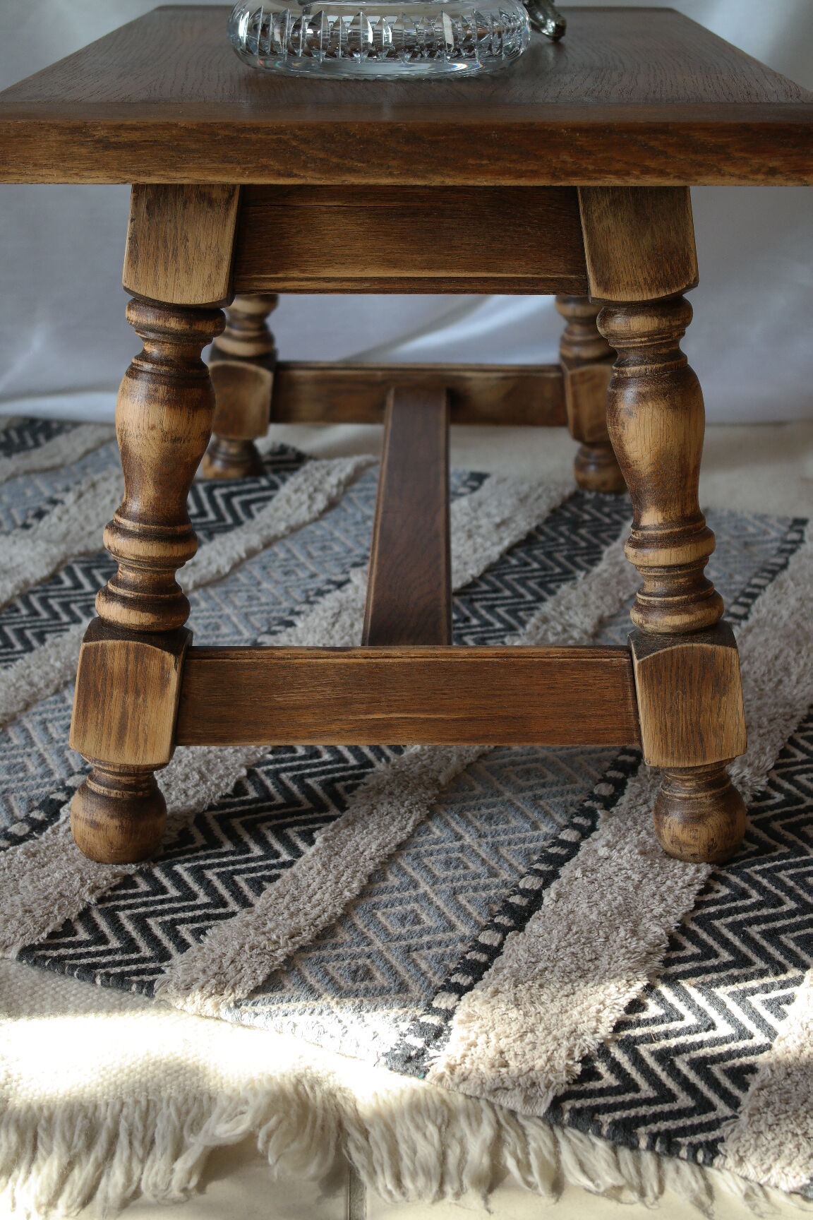 Country coffee table western vintage oak