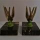 Pair of bookends and marble bookends Art Deco period swallows