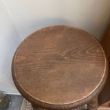 Turned wood tripod stool