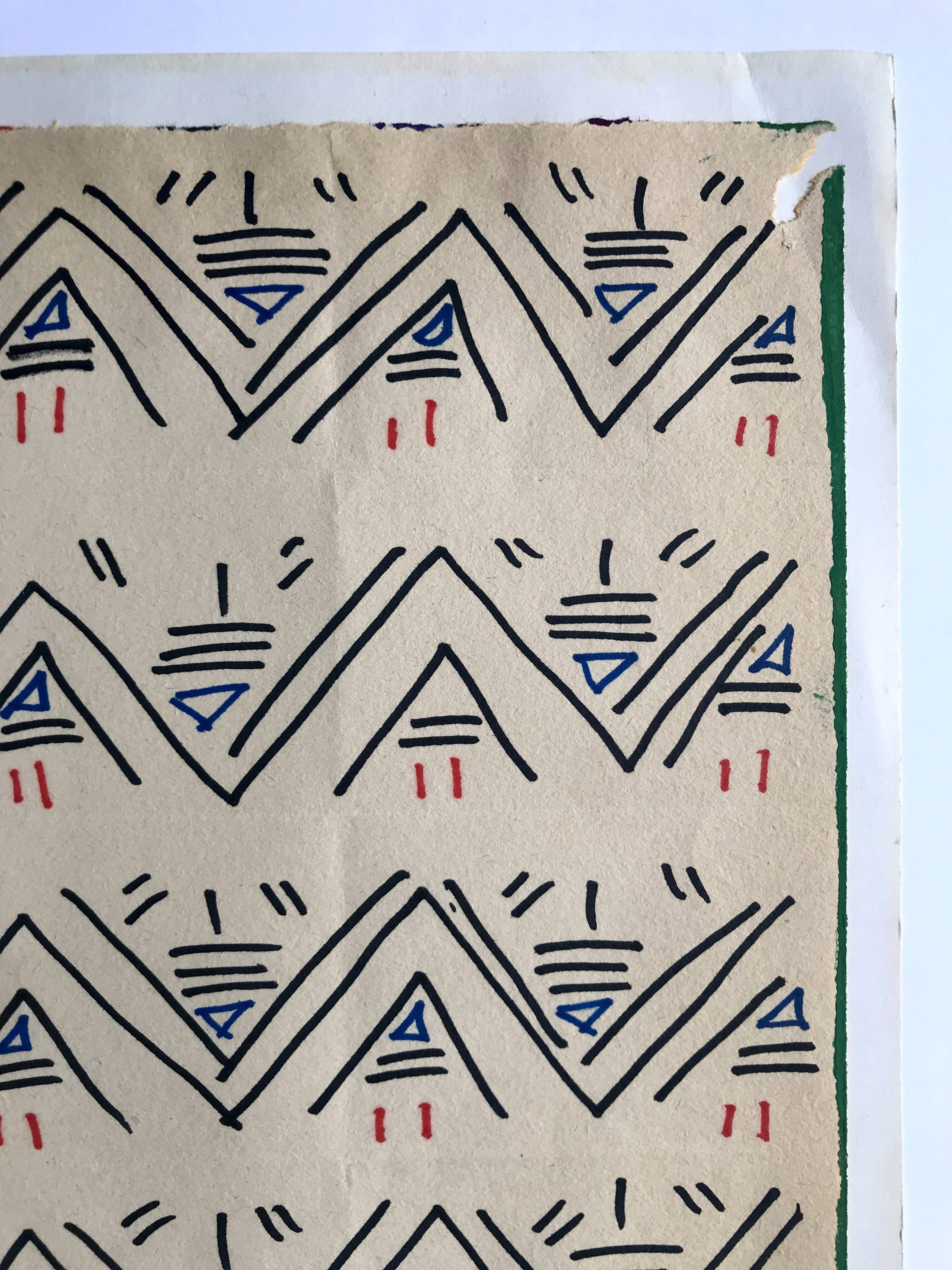 Elie dayan, untitled (abstract composition 6). felt pen on paper