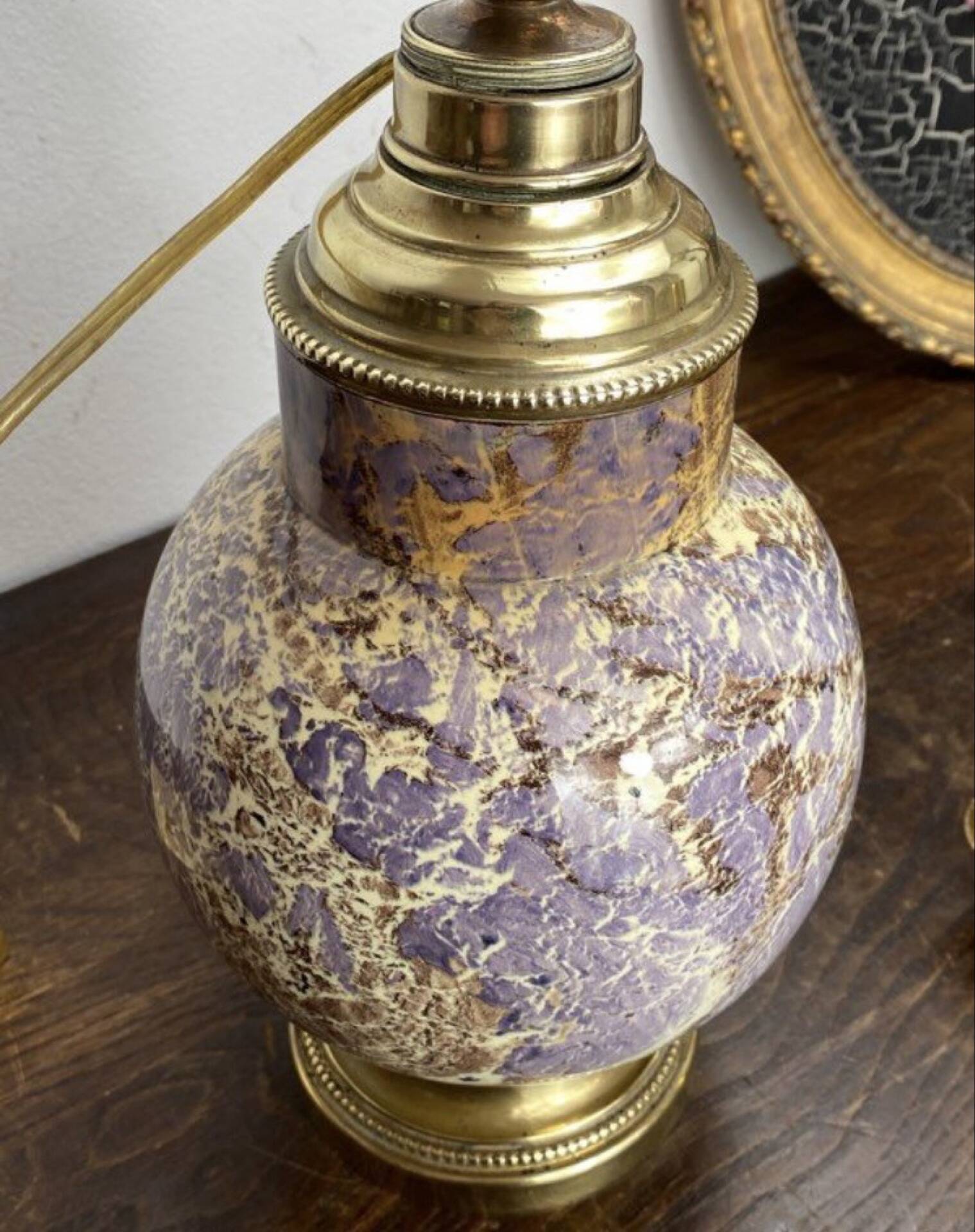 Ceramic and brass lamp