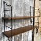 Old tomado modular wall shelf black metal + vintage wood