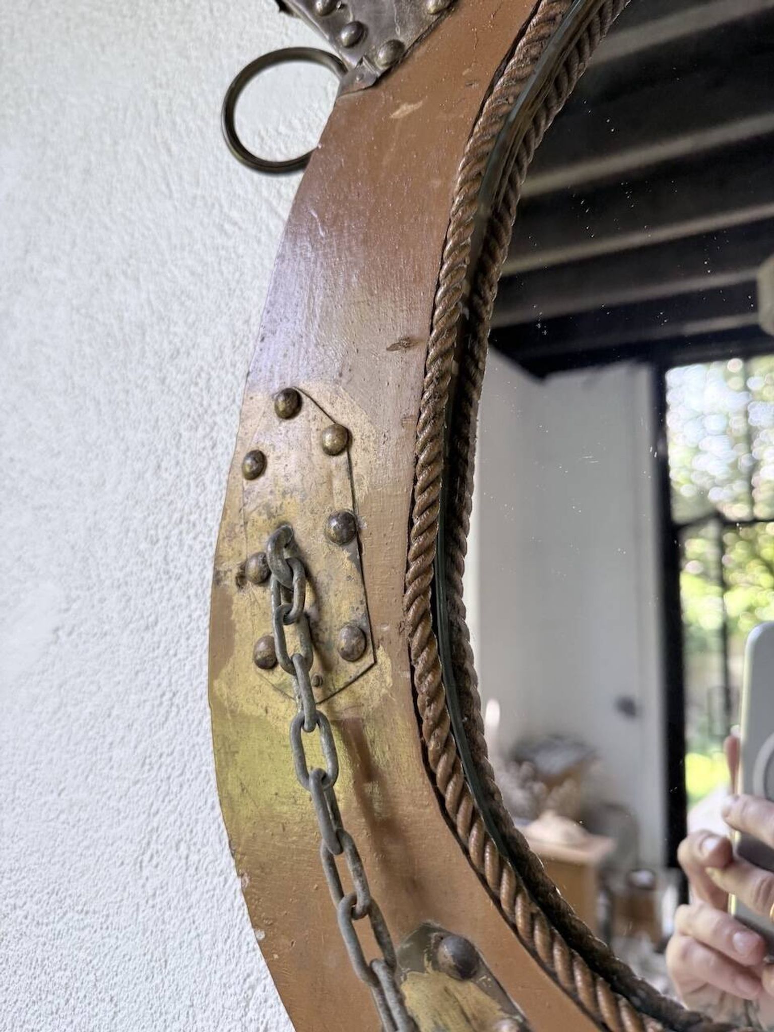 Brutalist handcrafted mirror "horse"