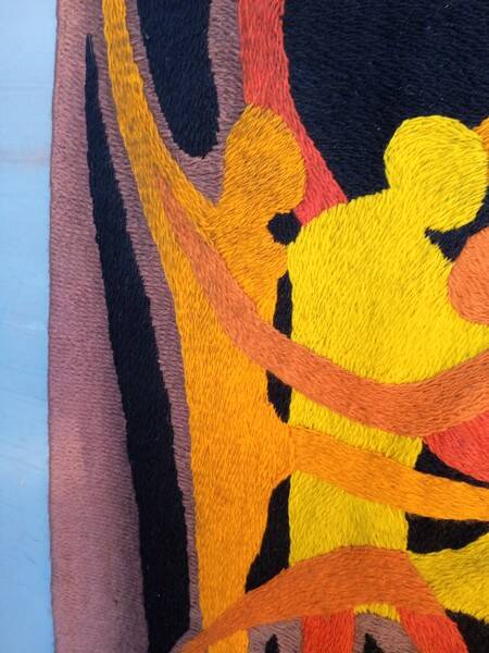 Vintage design canvas tapestry from the 70s