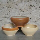 Set of 3 small stoneware salad bowls