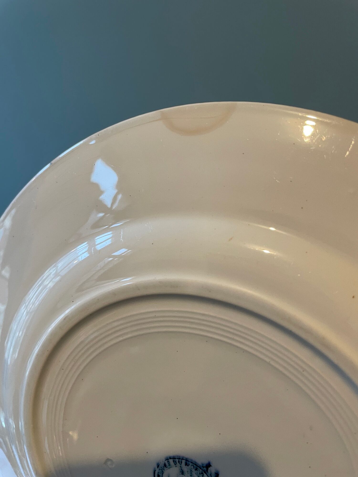 Set of 11 flat plates Terre de Fer in Earthenware of St Amand, model Lucy